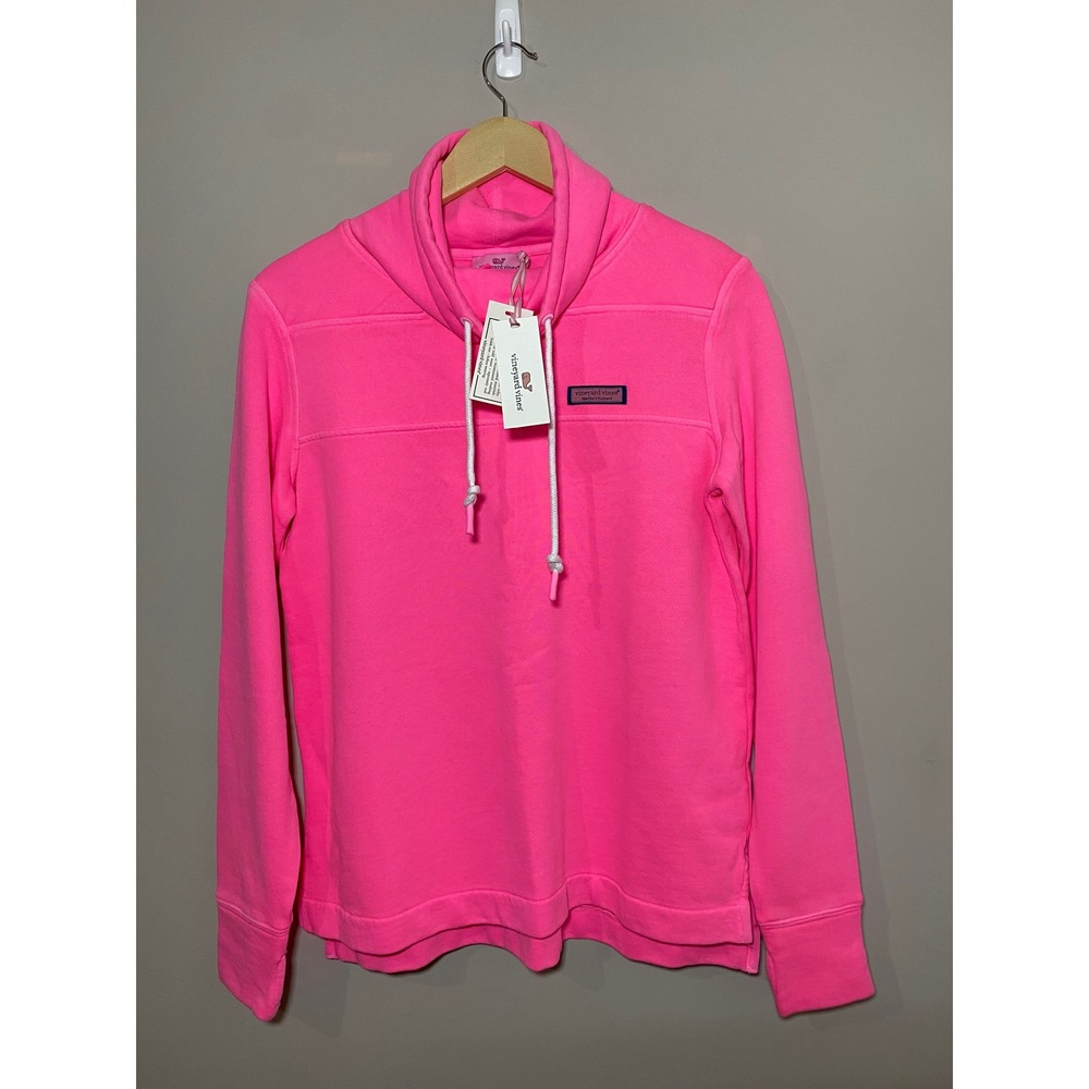 Vineyard Vines Garment Dyed Relaxed‎ Oversized Neon Pink Sweatshirt XXS Fleece